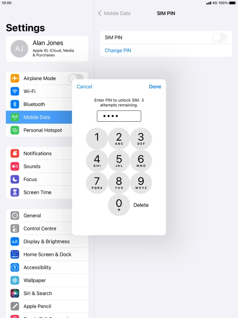 Key in your PIN and press Done. The default PIN is 1111.