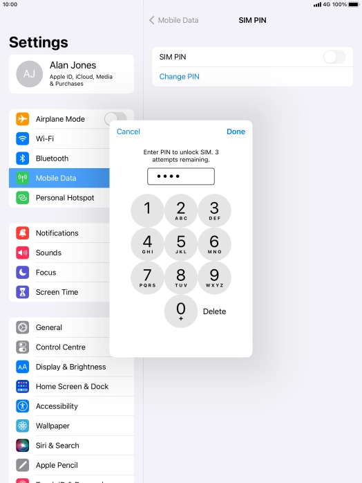 Key in your PIN and press Done. The default PIN is 1111.
