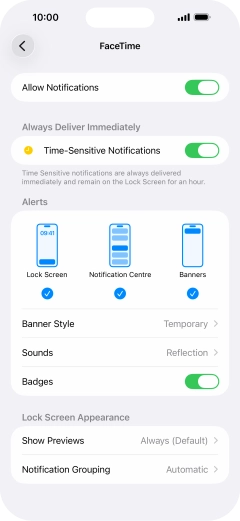 Press the indicator next to 