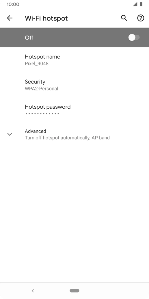 Press Hotspot name.
