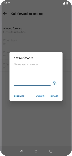 Press TURN OFF.