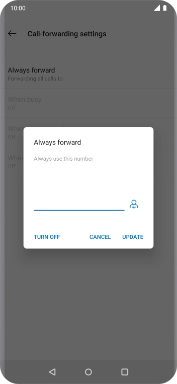 Press TURN OFF.