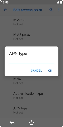 Key in default and press OK.