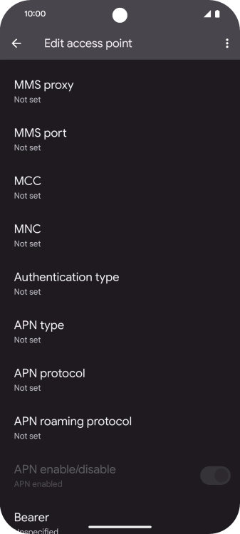 Press MMS proxy.