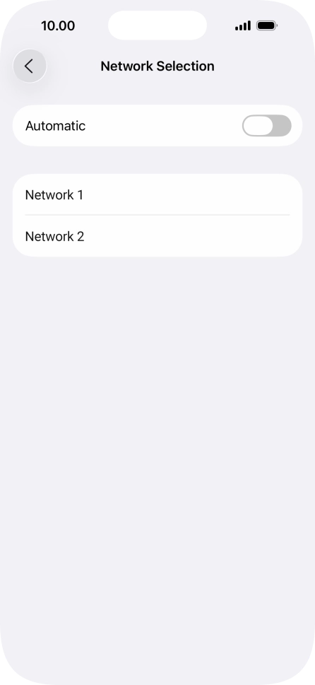 If you turn off the function, press the required network.