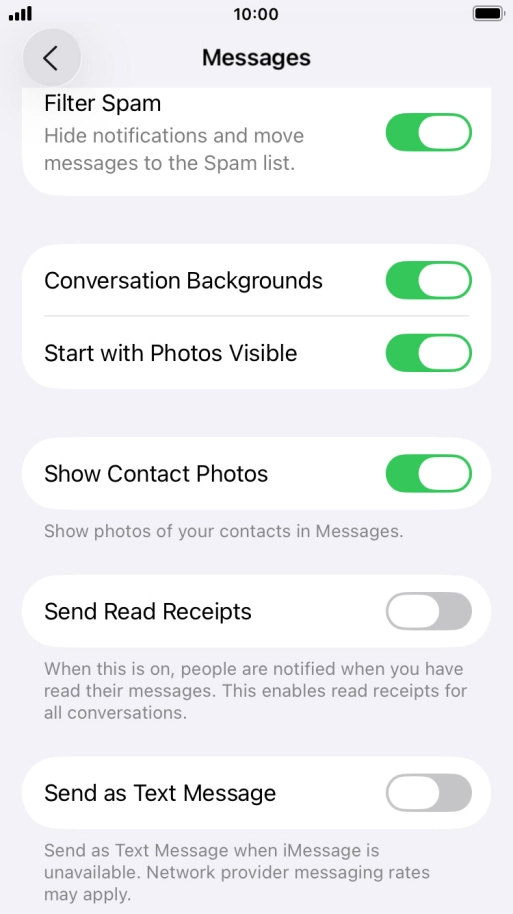 Press the indicator next to 