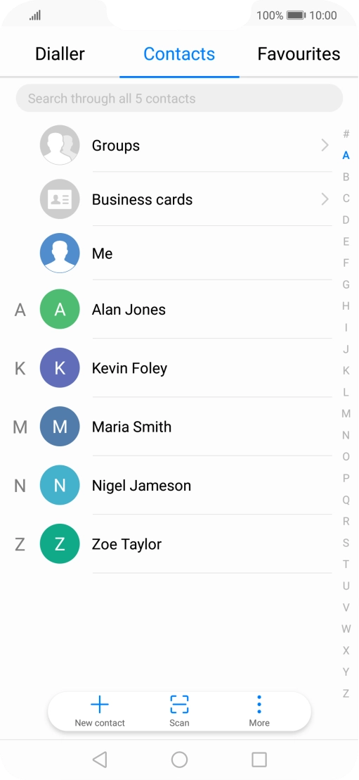 Press New contact.