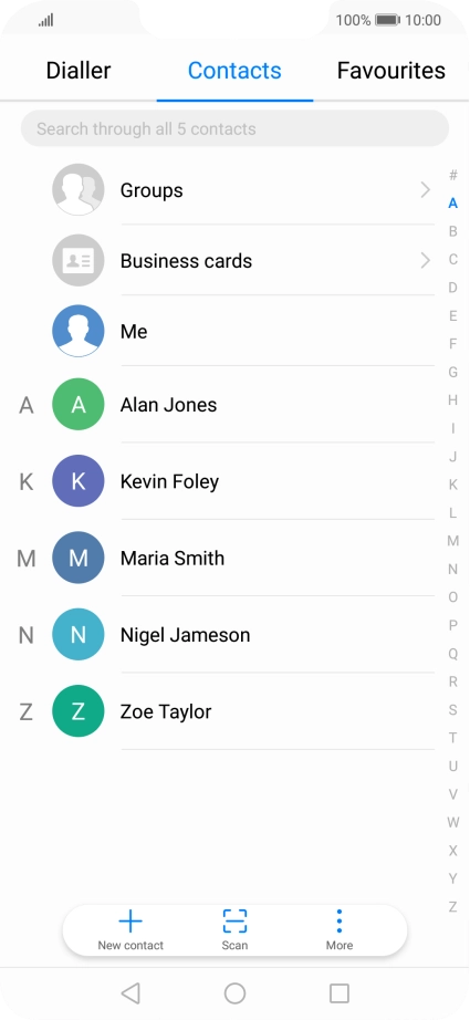 Press New contact.