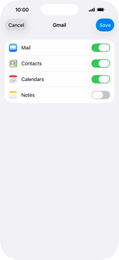 If this screen is displayed, you email account has been recognised and set up automatically. Follow the instructions on the screen to key in more information and finish setting up your phone.
