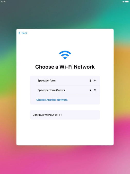 Press the required Wi-Fi network.
