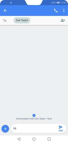 Press the send icon when you've finished your text message.