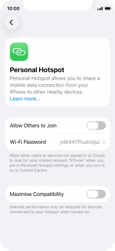 Press Wi-Fi Password and key in the required password.