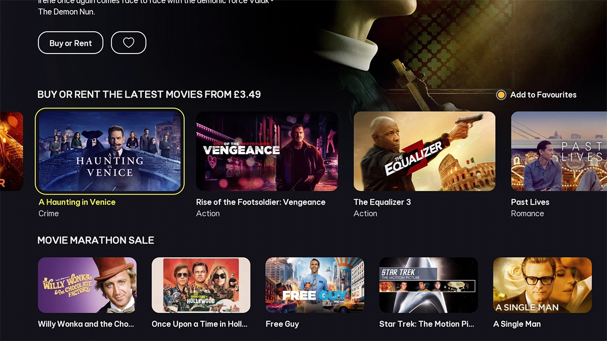 Go to the required category and highlight the required movie.