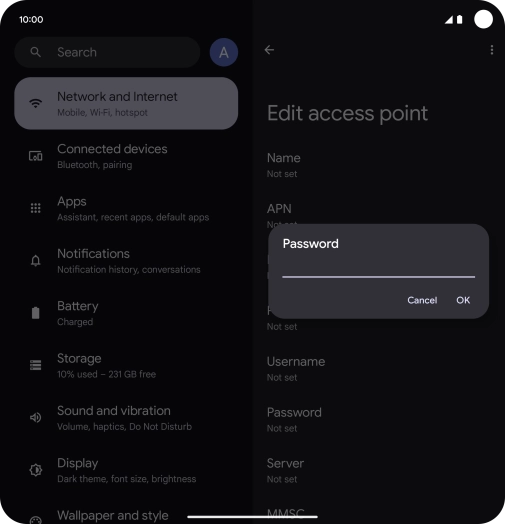Key in secure and press OK.