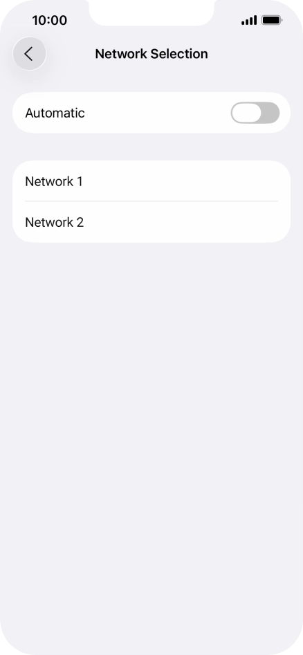 If you turn off the function, press the required network.