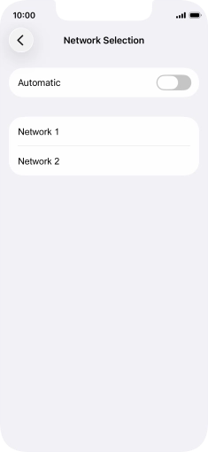 If you turn off the function, press the required network.