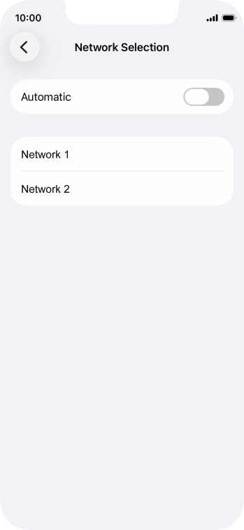 If you turn off the function, press the required network.