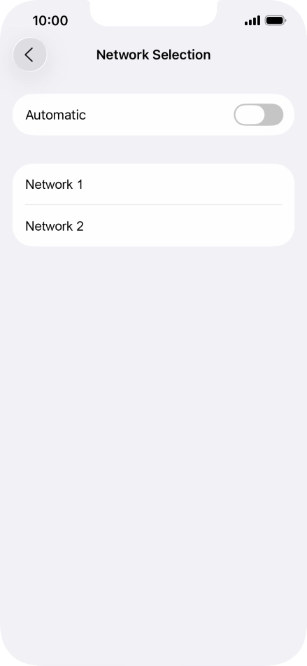 If you turn off the function, press the required network.