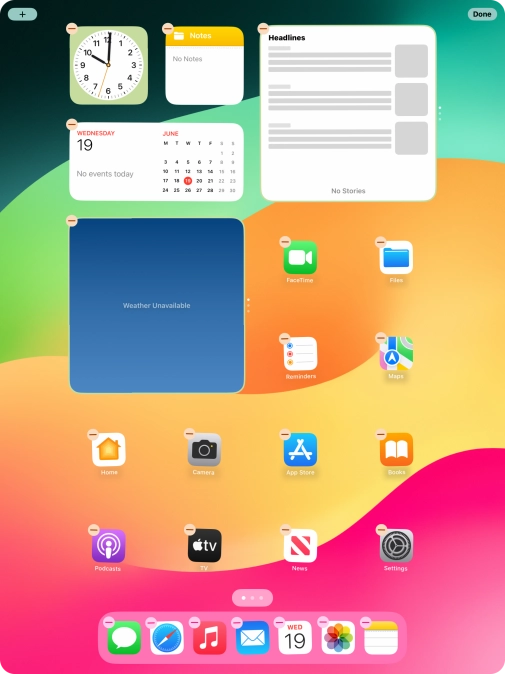 Press the home screen icon.
