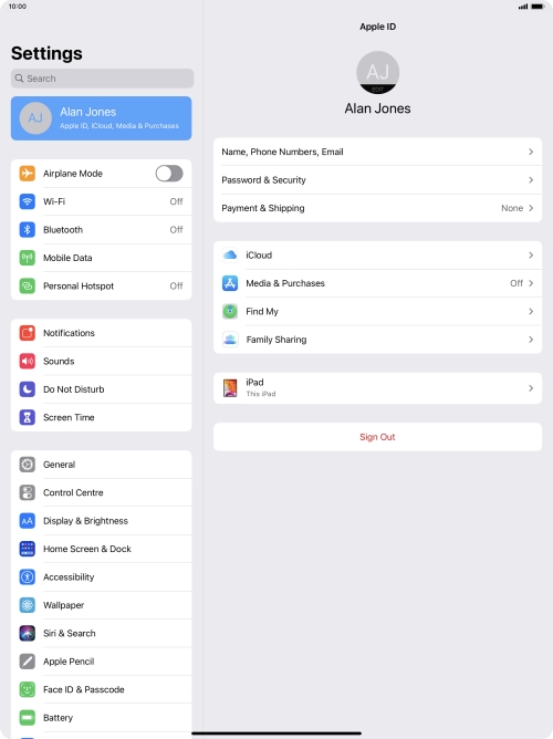 Press iCloud.