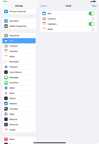 If this screen is displayed, you email account has been recognised and set up automatically. Follow the instructions on the screen to key in more information and finish setting up your tablet.
