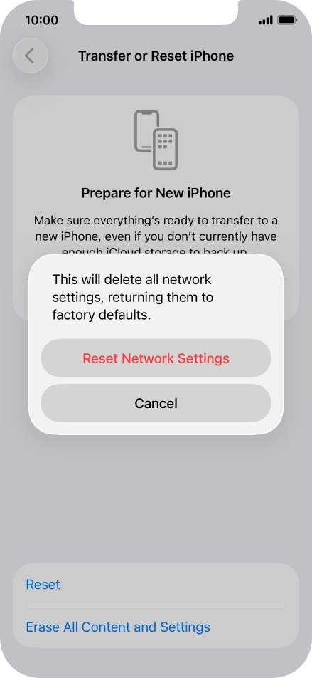 Press Reset Network Settings.