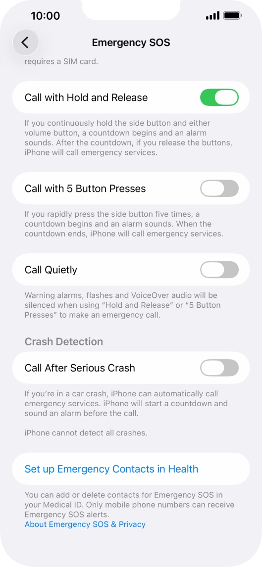 Press the indicator next to 