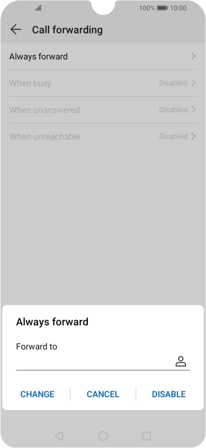 Press DISABLE.
