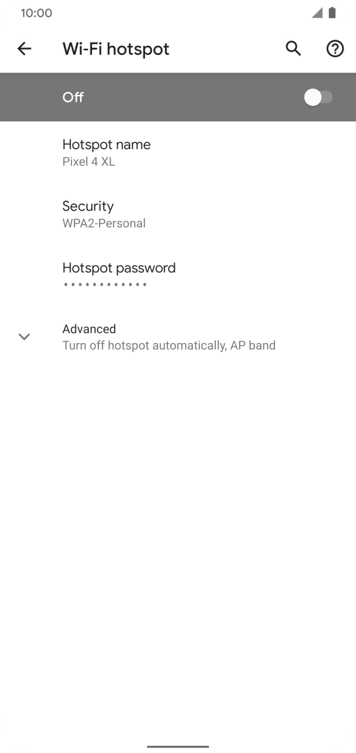Press Hotspot name.