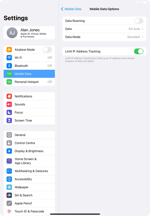 Press Data Mode.