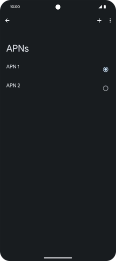 Press the field next to the data connection to activate it.
