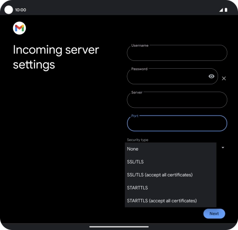 Press SSL/TLS.
