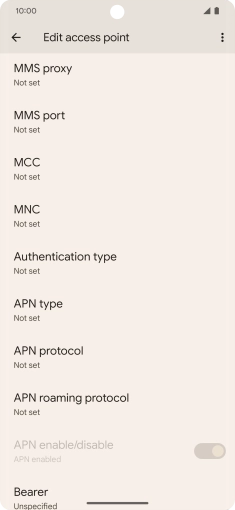 Press MMS proxy.
