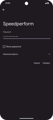 Key in the password for the Wi-Fi network and press Connect.