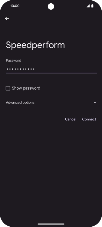 Key in the password for the Wi-Fi network and press Connect.
