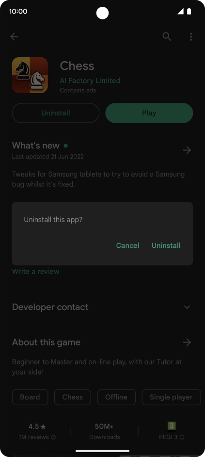 Press Uninstall.