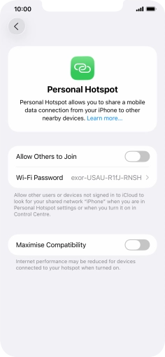 Press Wi-Fi Password and key in the required password.