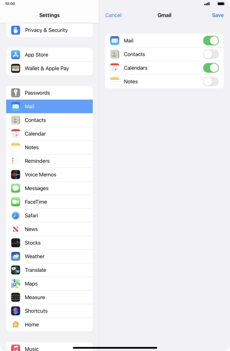 If this screen is displayed, you email account has been recognised and set up automatically. Follow the instructions on the screen to key in more information and finish setting up your tablet.