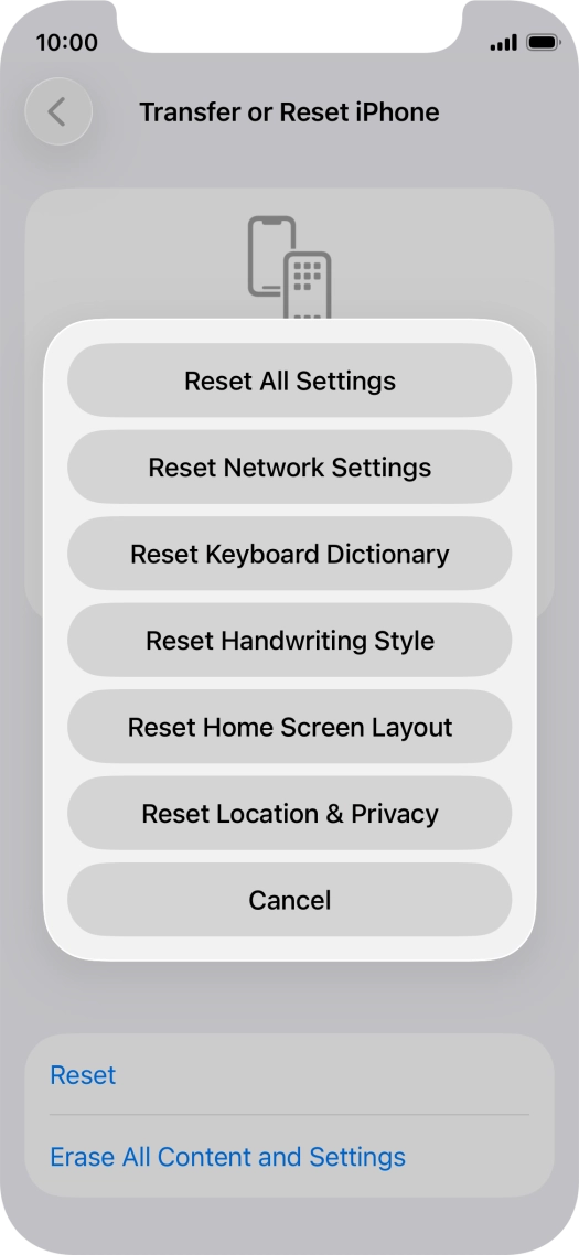 Press Reset All Settings.