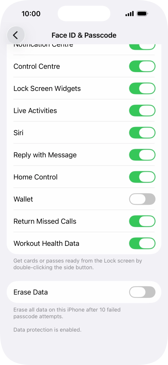 Press the indicator next to 