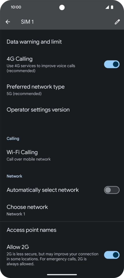 Press the indicator next to 