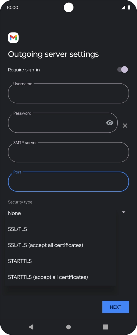 Press SSL/TLS.