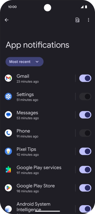 Press the drop down list.