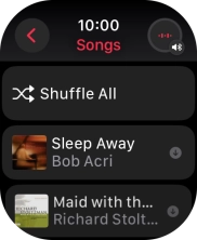 Go to the required category or playlist and press the required audio file.