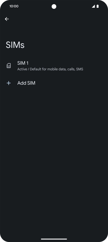 Press the name of the SIM.
