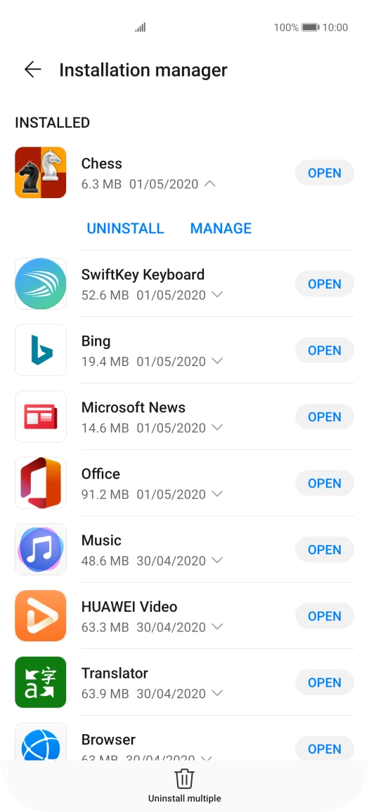 Press UNINSTALL.