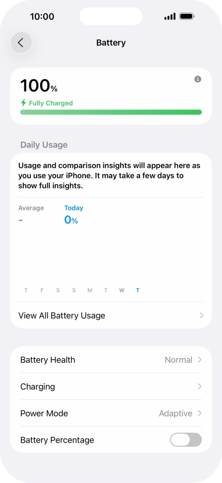 Press Power Mode.