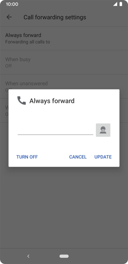 Press TURN OFF.