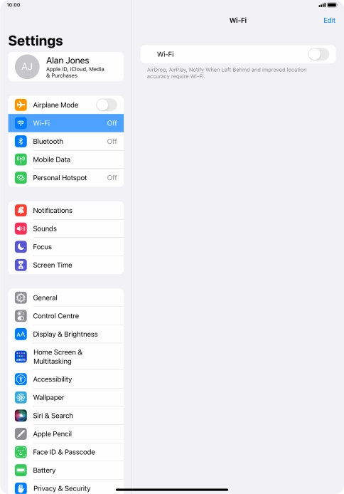 Press the indicator next to 