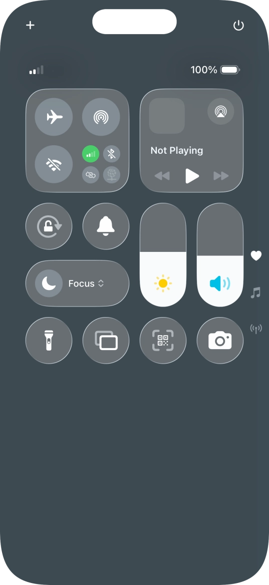 Press the flight mode icon to turn the function on or off.